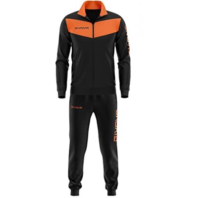 TR018 Givova Męski dres treningowy Visa, wielokolorowy (czarny/pomarańczowy fluo), 3XL TR018 Givova Męski dres treningowy Visa, wielokolorowy (czarny/pomarańczowy fluo), 3XL