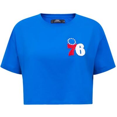 BP7A55259 Damska koszulka NBA Classic Chenille Cotton Single Jersey z krótkim rękawem, Królewski błękit, L BP7A55259 Damska koszulka NBA Classic Chenille Cotton Single Jersey z krótkim rękawem, Królewski błękit, L