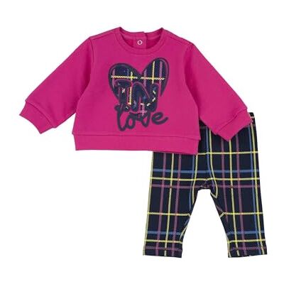 09075950000000 Chicco Ciepły garnitur bawełny: bluza i legginsy kombinezon dla dziewczynek 0-24, Ciemny róż, 9 miesięcy 09075950000000 Chicco Ciepły garnitur bawełny: bluza i legginsy kombinezon dla dziewczynek 0-24, Ciemny róż, 9 miesięcy