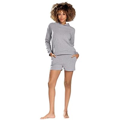 KOKO DKaren Damski dres do joggingu, zestaw bawełnianych ubrań sowych, szary, M KOKO DKaren Damski dres do joggingu, zestaw bawełnianych ubrań sowych, szary, M