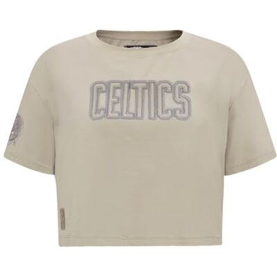 BBCA510552 Pro Standard Damska koszulka NBA Boston Celtics Neutral S/S Boxy Tee Taupe, brązowy (taupe), L BBCA510552 Pro Standard Damska koszulka NBA Boston Celtics Neutral S/S Boxy Tee Taupe, brązowy (taupe), L