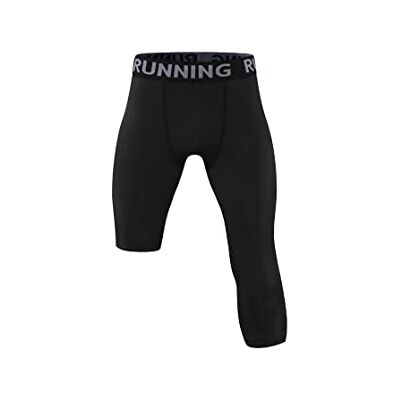 20VCIT502A280104 EULLA Legginsy sportowe męskie pojedyncze nogi elastyczne spodnie oddychające szybkie suszenie mężczyzn do koszykówki do biegania sportowe, Czarny, XL 20VCIT502A280104 EULLA Legginsy sportowe męskie pojedyncze nogi elastyczne spodnie oddychające szybkie suszenie mężczyzn do koszykówki do biegania sportowe, Czarny, XL