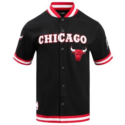 BCB1515616 Pro Standard Męska koszulka NBA Classic Chenille męska zapinana na guziki, czarny/czerwony, 3XL BCB1515616 Pro Standard Męska koszulka NBA Classic Chenille męska zapinana na guziki, czarny/czerwony, 3XL