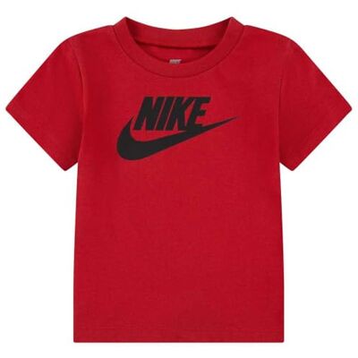 Nike Futura S/S czerwona koszulka, dziecięca koszulka z białym logo, czarna, 18 miesięcy Nike Futura S/S czerwona koszulka, dziecięca koszulka z białym logo, czarna, 18 miesięcy