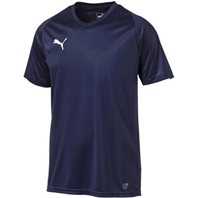 703509 Puma Mężczyźni Liga Jersey Core T-Shirt, Niebieski (Peacoat-Puma Biały), 44/46 703509 Puma Mężczyźni Liga Jersey Core T-Shirt, Niebieski (Peacoat-Puma Biały), 44/46