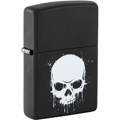 Zippo Dripping Skull Zapalniczka Sztormowa, Kolorowy Nadruk, do Napełniania, Wielokrotnego Użytku, Wiatroodporna Konstrukcja, Pudełko na Prezent, Wykonano w USA, Kolor Czarny Matowy (Black Matte) Zippo Dripping Skull Zapalniczka Sztormowa, Kolorowy Nadruk, do Napełniania, Wielokrotnego Użytku, Wiatroodporna Konstrukcja, Pudełko na Prezent, Wykonano w USA, Kolor Czarny Matowy (Black Matte)