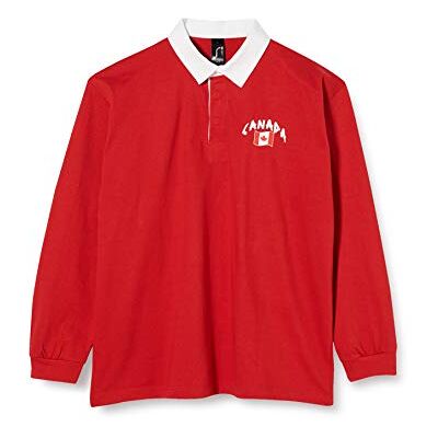 5060570689963_Rouge_M Supportershop koszulka polo Rugby LS Kanada czerwona z długim rękawem unisex dla dorosłych, FR: M (rozmiar producenta: M) 5060570689963_Rouge_M Supportershop koszulka polo Rugby LS Kanada czerwona z długim rękawem unisex dla dorosłych, FR: M (rozmiar producenta: M)