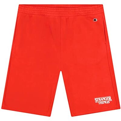 217782 Champion Unisex_Adult X Stranger Things bermudy szorty, czerwone, M 217782 Champion Unisex_Adult X Stranger Things bermudy szorty, czerwone, M