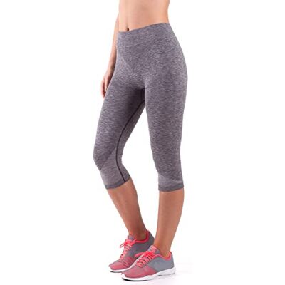 4508-079 Bellissima Damskie spodnie sportowe Capri Melange, Szary (szary 079), 26W(Producent rozmiar:S/M) 4508-079 Bellissima Damskie spodnie sportowe Capri Melange, Szary (szary 079), 26W(Producent rozmiar:S/M)