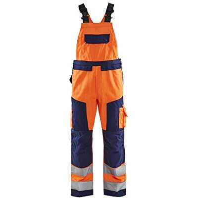 BLÅKLÄDER Blakläder 266018045389D108 spodnie na szelkach High-Vis pomarańczowe/granatowe, rozmiar D108 BLÅKLÄDER Blakläder 266018045389D108 spodnie na szelkach High-Vis pomarańczowe/granatowe, rozmiar D108