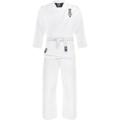 K140 TREXO Karatega z haftem Kyokushin do karate w kolorze białym, do 140 cm wzrostu, zestaw regulowanych spodni, kimono, pasek idealny dla początkujących, mocne szwy, trwałe materiały, 100% bawełna K140 TREXO Karatega z haftem Kyokushin do karate w kolorze białym, do 140 cm wzrostu, zestaw regulowanych spodni, kimono, pasek idealny dla początkujących, mocne szwy, trwałe materiały, 100% bawełna