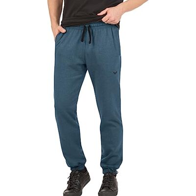 675096-643 Trigema Męskie spodnie sportowe, niebieski (Jeans-melange 643), XL 675096-643 Trigema Męskie spodnie sportowe, niebieski (Jeans-melange 643), XL