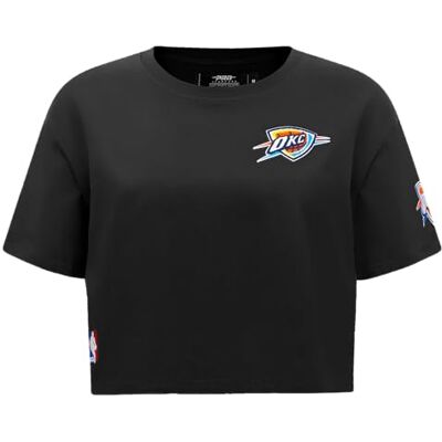 BOTA514286 Damska koszulka NBA Classic Chenille Cotton Single Jersey z krótkim rękawem Boxy Tee czarna, Czarny, S BOTA514286 Damska koszulka NBA Classic Chenille Cotton Single Jersey z krótkim rękawem Boxy Tee czarna, Czarny, S