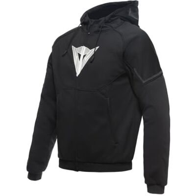 Dainese Daemon-X Safety Hoodie Full Zip, bluza motocyklowa, ochrona ramion i łokci, męska kurtka motocyklowa, czarno-biała, 50 Dainese Daemon-X Safety Hoodie Full Zip, bluza motocyklowa, ochrona ramion i łokci, męska kurtka motocyklowa, czarno-biała, 50