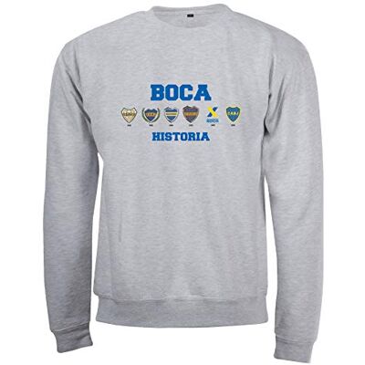 5060672800419_Gris_M Boca Juniors Unisex Sweat Col Rond Boca Juniors Grey Historia Logo bluza szary szary m 5060672800419_Gris_M Boca Juniors Unisex Sweat Col Rond Boca Juniors Grey Historia Logo bluza szary szary m