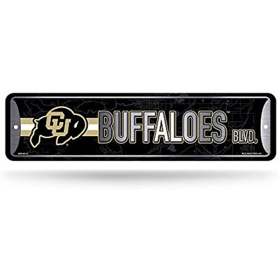 Rico Industries NCAA Colorado Buffaloes wystrój domu metalowy znak uliczny (10 cm x 38 cm) idealny do domu, biura, sypialni i męskiej jaskini wykonany Rico Industries NCAA Colorado Buffaloes wystrój domu metalowy znak uliczny (10 cm x 38 cm) idealny do domu, biura, sypialni i męskiej jaskini wykonany