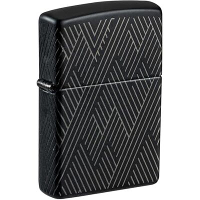 Zippo Abstract Lines Zapalniczka Sztormowa, Laser 360°, Wielokrotnego Użytku, do Napełniania, Wiatroodporna Konstrukcja, Pudełko na Prezent, Wykonano w USA, Czarny Matowy z Chromem Zippo Abstract Lines Zapalniczka Sztormowa, Laser 360°, Wielokrotnego Użytku, do Napełniania, Wiatroodporna Konstrukcja, Pudełko na Prezent, Wykonano w USA, Czarny Matowy z Chromem