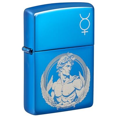Zippo God Mercury Zapalniczka Sztormowa, Nadruk Fotograficzny, do Napełniania, Wielokrotnego Użytku, Wiatroodporna Konstrukcja, Pudełko na Prezent, Wykonano w USA, Niebieski z Optymalnym Połyskiem Zippo God Mercury Zapalniczka Sztormowa, Nadruk Fotograficzny, do Napełniania, Wielokrotnego Użytku, Wiatroodporna Konstrukcja, Pudełko na Prezent, Wykonano w USA, Niebieski z Optymalnym Połyskiem