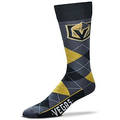 Sports For Bare Feet NHL Vegas Golden Knights Argyle Line Up Dress Sock Team Color OSFM Sports For Bare Feet NHL Vegas Golden Knights Argyle Line Up Dress Sock Team Color OSFM