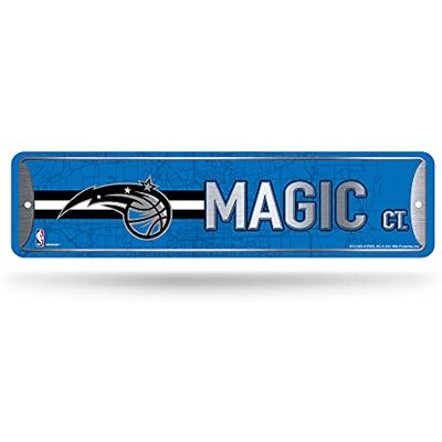 Rico Industries NBA Orlando Magic Home Decor Metal Znak uliczny (10 x 38 cm) Idealny do domu, biura, sypialni i męskiej jaskini wykonany Rico Industries NBA Orlando Magic Home Decor Metal Znak uliczny (10 x 38 cm) Idealny do domu, biura, sypialni i męskiej jaskini wykonany
