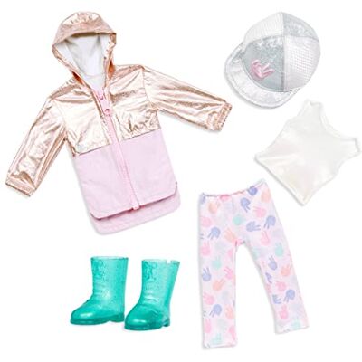 Glitter Girls Strój 14-calowe lalki Shimmering Jacket & Ball Cap buty przeciwdeszczowe, legginsy i topy zabawki dla dzieci 3 lata + pokój i miłość, jednokolorowy, GG50178Z, biały, kolorowy, s Glitter Girls Strój 14-calowe lalki Shimmering Jacket & Ball Cap buty przeciwdeszczowe, legginsy i topy zabawki dla dzieci 3 lata + pokój i miłość, jednokolorowy, GG50178Z, biały, kolorowy, s