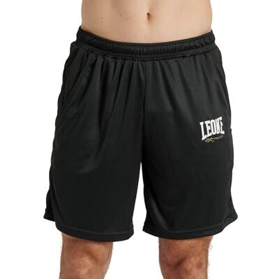 ABX121 Leone 1947 Męskie szorty z logo spodenki sportowe treningowe, fitness, siłownia, boks, kickboxing, czarne/XL ABX121 Leone 1947 Męskie szorty z logo spodenki sportowe treningowe, fitness, siłownia, boks, kickboxing, czarne/XL