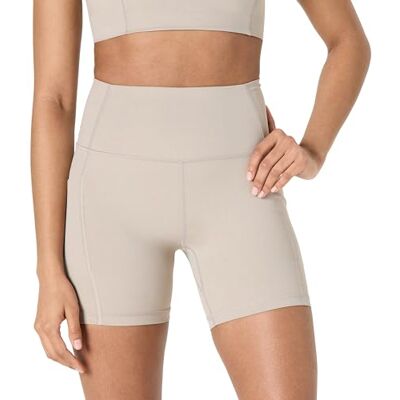 AEWM36948_Taupe Amazon Essentials Damskie szorty motocyklowe Active FormFlex, miękkie, z wysokim stanem, 12,7 cm, z kieszeniami, brązowy (taupe), S AEWM36948_Taupe Amazon Essentials Damskie szorty motocyklowe Active FormFlex, miękkie, z wysokim stanem, 12,7 cm, z kieszeniami, brązowy (taupe), S