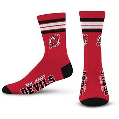 Sports For Bare Feet Skarpety unisex Crew, New Jersey Devils, Medium (5-10) Sports For Bare Feet Skarpety unisex Crew, New Jersey Devils, Medium (5-10)