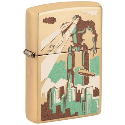 Zippo Robot in City Zapalniczka Sztormowa, Kolorowy Nadruk, do Napełniania, Wielokrotnego Użytku, Wiatroodporna Konstrukcja, Pudełko na Prezent, Wykonano w USA, Mosiądz z Optymalnym Połyskiem Zippo Robot in City Zapalniczka Sztormowa, Kolorowy Nadruk, do Napełniania, Wielokrotnego Użytku, Wiatroodporna Konstrukcja, Pudełko na Prezent, Wykonano w USA, Mosiądz z Optymalnym Połyskiem