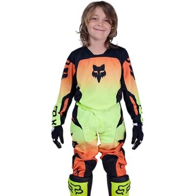 Fox Racing Youth 180 Shield Motocross Dirt Bike Jersey, fluorescencyjny żółty, L Fox Racing Youth 180 Shield Motocross Dirt Bike Jersey, fluorescencyjny żółty, L