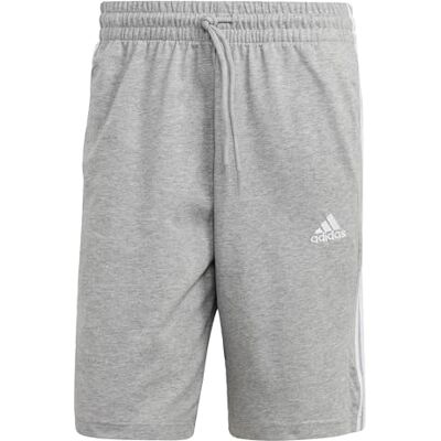 IC9384 adidas Mężczyźni Essentials Single Jersey 3-Stripes Shorts, Medium Grey Heather/White, S IC9384 adidas Mężczyźni Essentials Single Jersey 3-Stripes Shorts, Medium Grey Heather/White, S