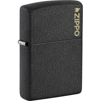 Zippo Logo Zapalniczka Sztormowa, Grawerowanie Laserowe, Wielokrotnego Użytku, do Napełniania, Wiatroodporna Konstrukcja, Pudełko na Prezent, Wykonano w USA, Czarny (Black Crackle) Zippo Logo Zapalniczka Sztormowa, Grawerowanie Laserowe, Wielokrotnego Użytku, do Napełniania, Wiatroodporna Konstrukcja, Pudełko na Prezent, Wykonano w USA, Czarny (Black Crackle)