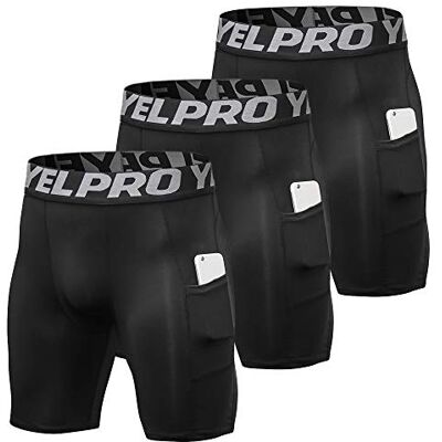 XGK9268930633023LI Lixada Męskie 3-pak Performance kompresyjne szorty aktywny trening bielizna podstawowa rajstopy krótkie legginsy All Black(with Pockets) XL XGK9268930633023LI Lixada Męskie 3-pak Performance kompresyjne szorty aktywny trening bielizna podstawowa rajstopy krótkie legginsy All Black(with Pockets) XL