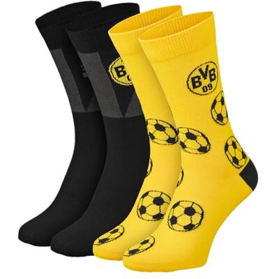 24992900 Borussia Dortmund Unisex Bvb skarpetki z sentencjami, 2 pary (2 sztuki) 24992900 Borussia Dortmund Unisex Bvb skarpetki z sentencjami, 2 pary (2 sztuki)