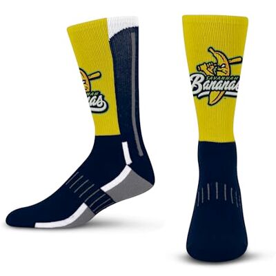 504RS-SVBN-220983 For Bare Feet Savannah Bananas Team Color Crew Sock, L, Kolor zespołu, Large 504RS-SVBN-220983 For Bare Feet Savannah Bananas Team Color Crew Sock, L, Kolor zespołu, Large