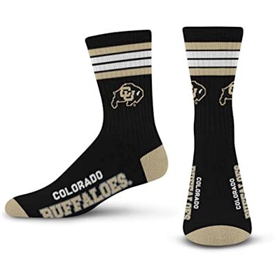 Sports Dla gołych stóp NCAA 4 paski Deuce Crew męskie skarpetki-Colorado Buffs-Medium Sports Dla gołych stóp NCAA 4 paski Deuce Crew męskie skarpetki-Colorado Buffs-Medium