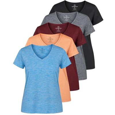 689355371937 Real Essentials Womens V Neck T-Shirt Ladies Yoga Top Athletic Tees Active Wear Gym Workout Zumba Exercise Running Essentials Quick Dry Fit Dri Fit Moisture Wicking Basic Clothes, Set 2, S, Pack of 5 689355371937 Real Essentials Womens V Neck T-Shirt Ladies Yoga Top Athletic Tees Active Wear Gym Workout Zumba Exercise Running Essentials Quick Dry Fit Dri Fit Moisture Wicking Basic Clothes, Set 2, S, Pack of 5