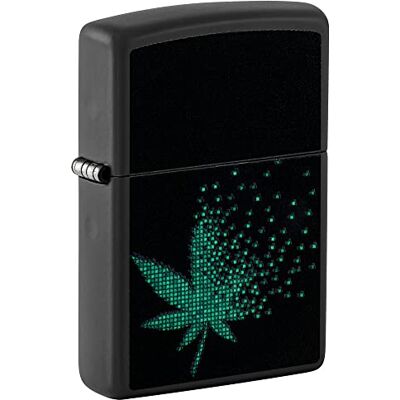 Zippo Zapalniczka Sztormowa, Hemp Leaf, Black Ice, Dwukolorowy Grawer Laserowy, do Napełniania, Wielokrotnego Użytku, Odporna na Wiatr, Pudełko Prezentowe, Wyprodukowana w USA Zippo Zapalniczka Sztormowa, Hemp Leaf, Black Ice, Dwukolorowy Grawer Laserowy, do Napełniania, Wielokrotnego Użytku, Odporna na Wiatr, Pudełko Prezentowe, Wyprodukowana w USA