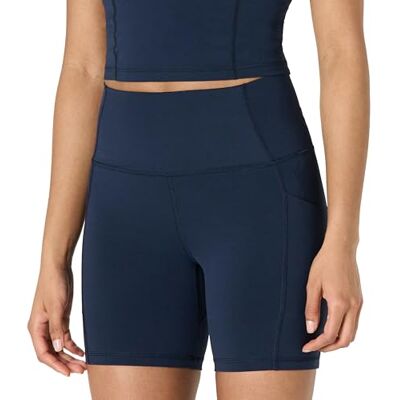 AEWM36948_Navy Amazon Essentials Damskie szorty motocyklowe Active FormFlex, miękkie, z wysokim stanem, 12,7 cm, z kieszeniami, granatowy, XL AEWM36948_Navy Amazon Essentials Damskie szorty motocyklowe Active FormFlex, miękkie, z wysokim stanem, 12,7 cm, z kieszeniami, granatowy, XL