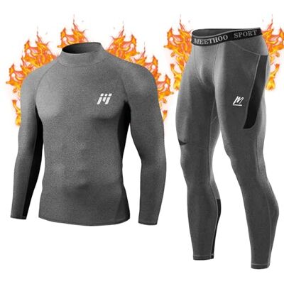 Sous Vetement Thermique Homme MeetHoo Bielizna termiczna Mężczyźni Oddychająca Szybkie Suszenie Termiczne Zestaw Wysokiej Szyi Koszulki Termiczne Spodnie Podstawowe Warstwa dla Narciarstwa Wyścigi Treningowe, Szary, XL Sous Vetement Thermique Homme MeetHoo Bielizna termiczna Mężczyźni Oddychająca Szybkie Suszenie Termiczne Zestaw Wysokiej Szyi Koszulki Termiczne Spodnie Podstawowe Warstwa dla Narciarstwa Wyścigi Treningowe, Szary, XL