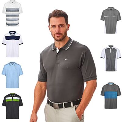 UPTS1874_CHA/WHT_XL Under Par Męska koszulka polo Golf Pro Quality oddychająca odprowadzająca wilgoć szybkoschnąca koszulka polo UPTS1874_CHA/WHT_XL Under Par Męska koszulka polo Golf Pro Quality oddychająca odprowadzająca wilgoć szybkoschnąca koszulka polo