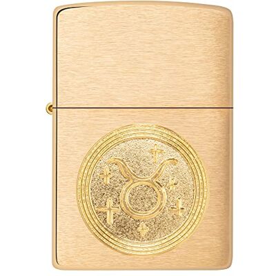 Zippo Zapalniczka Sztormowa, Model z Emblematem Byka, Wykończenie Szczotkowany Mosiądz, do Napełniania, Wielokrotnego Użytku, Odporna na Wiatr, Pudełko Prezentowe, Wyprodukowana w USA Zippo Zapalniczka Sztormowa, Model z Emblematem Byka, Wykończenie Szczotkowany Mosiądz, do Napełniania, Wielokrotnego Użytku, Odporna na Wiatr, Pudełko Prezentowe, Wyprodukowana w USA