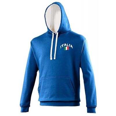 5060672803168_Bleu_M Supportershop bluza z kapturem Rugby Włochy unisex M niebieska 5060672803168_Bleu_M Supportershop bluza z kapturem Rugby Włochy unisex M niebieska
