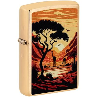 Zippo Giraffes Zapalniczka Sztormowa, Kolorowy Nadruk, do Napełniania, Wielokrotnego Użytku, Wiatroodporna Konstrukcja, Pudełko na Prezent, Wykonano w USA, Szczotkowany Mosiądz (Brushed Brass) Zippo Giraffes Zapalniczka Sztormowa, Kolorowy Nadruk, do Napełniania, Wielokrotnego Użytku, Wiatroodporna Konstrukcja, Pudełko na Prezent, Wykonano w USA, Szczotkowany Mosiądz (Brushed Brass)