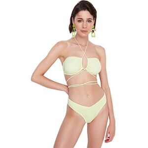 TBESS22BA0050 Trendyol Women's V Schneiden ab Bikini Bottoms, zielony, 36 TBESS22BA0050 Trendyol Women's V Schneiden ab Bikini Bottoms, zielony, 36