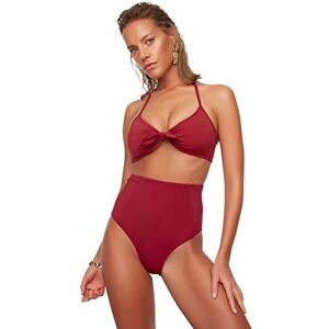 TBESS21BA0070 Trendyol Women's Hohe Taille Tasse szyte Sześć Bikini Bottoms, Burgundy, 40 TBESS21BA0070 Trendyol Women's Hohe Taille Tasse szyte Sześć Bikini Bottoms, Burgundy, 40