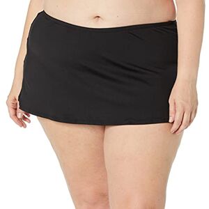 TF9G692W-BLK-16W 24th & Ocean Damski duży rozmiar solidny spódnikowy hipster bikini strój kąpielowy dół TF9G692W-BLK-16W 24th & Ocean Damski duży rozmiar solidny spódnikowy hipster bikini strój kąpielowy dół
