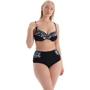 23SW82081ST Dagi Damski minimiser bikini top, czarny zielony 23SW82081ST Dagi Damski minimiser bikini top, czarny zielony