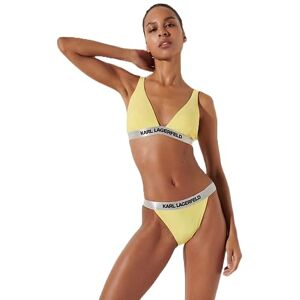 240W2218 KARL LAGERFELD Damskie logo Triangle W/Elastic Bikini Top, żółty, S 240W2218 KARL LAGERFELD Damskie logo Triangle W/Elastic Bikini Top, żółty, S