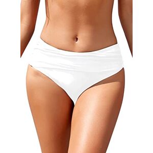2109 SHEKINI Women's Bikini Bottoms Ruched Black Swimsuit Tummy Control Swim Bottoms (Medium, Venice White) 2109 SHEKINI Women's Bikini Bottoms Ruched Black Swimsuit Tummy Control Swim Bottoms (Medium, Venice White)